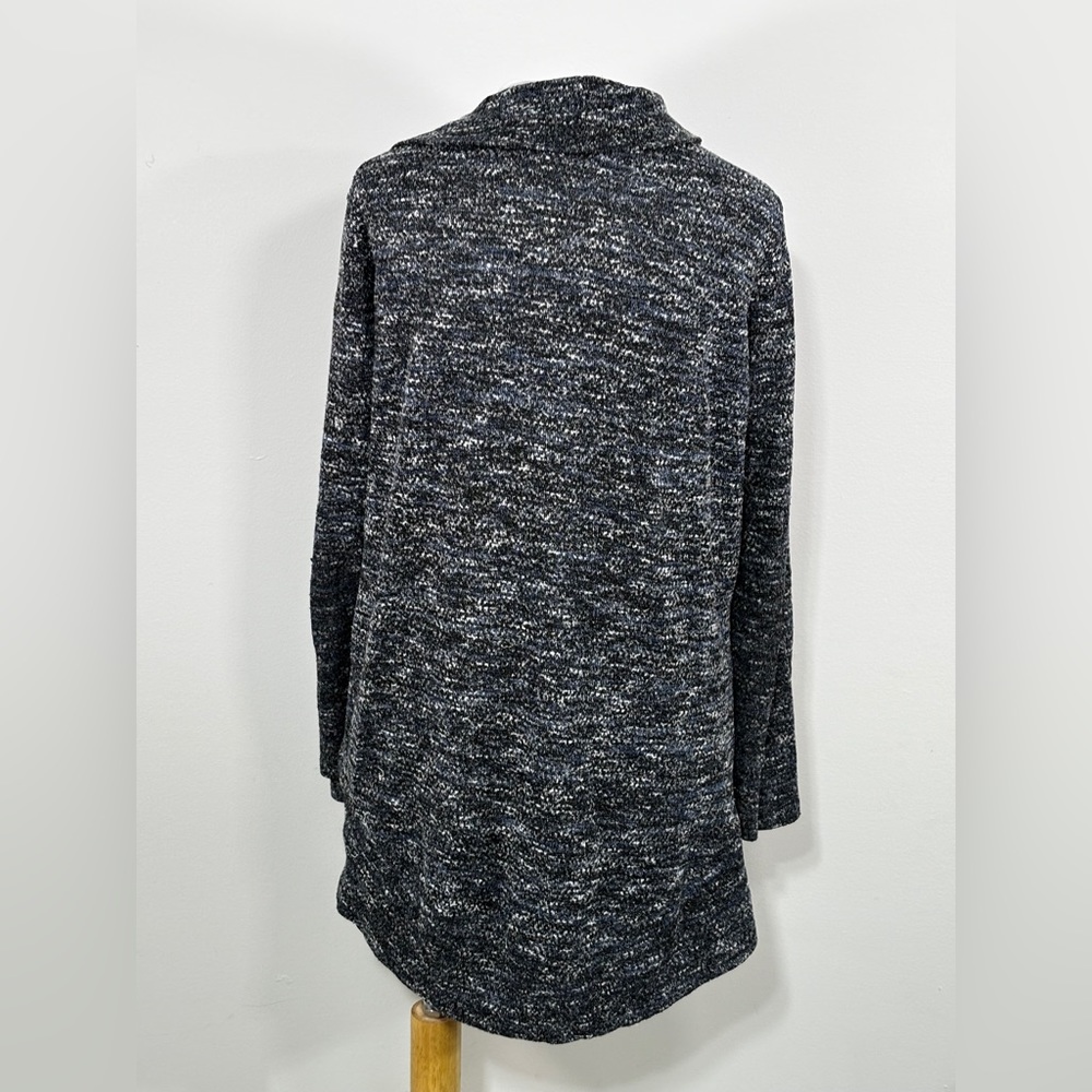Aeropostale Black / Blue and White High Low Open Front Cardigan Size L/G - Picture 2 of 5